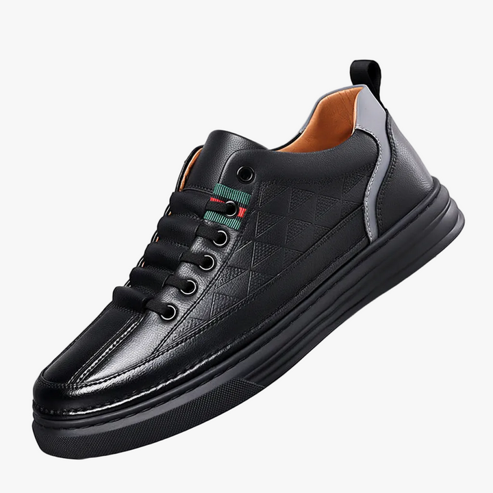 FALUVA Udo Leather Sneakers - Italian Craftsmanship Black