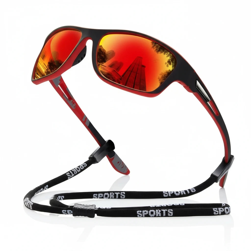 FALUVA Unisex Amor Sport Sunglasses Polarized UV400 Red