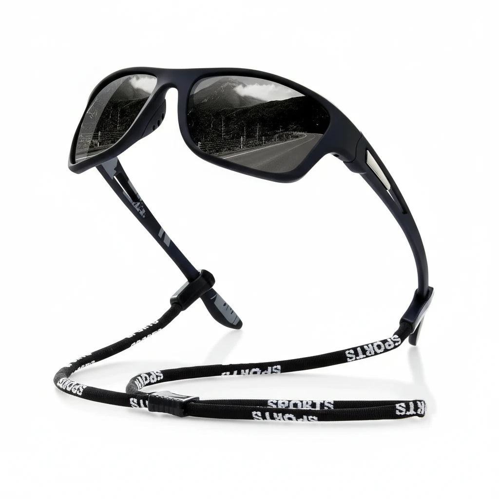 FALUVA Unisex Amor Sport Sunglasses Polarized UV400 Black