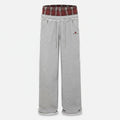 FALUVA Unisex Double Waist Baggy Sweatpants Gray