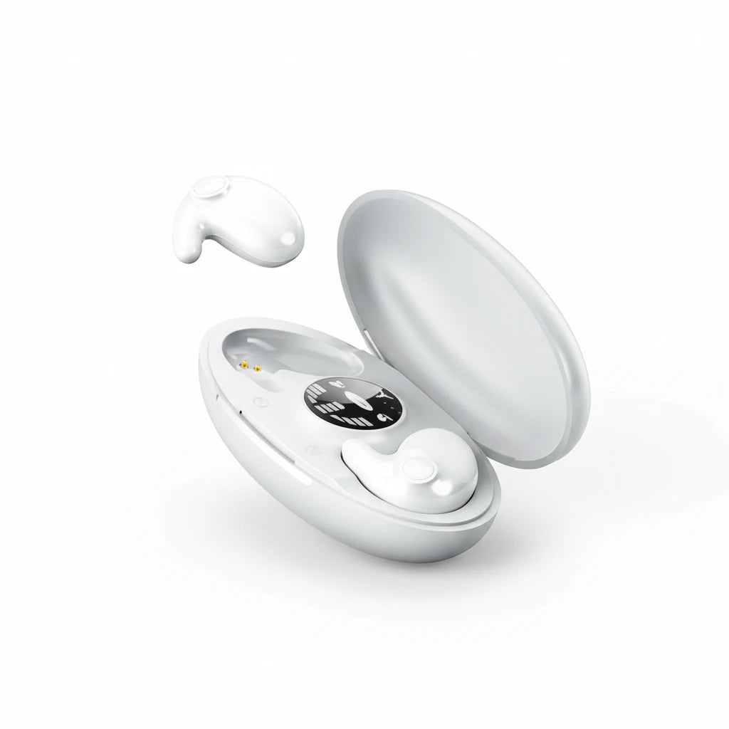 FALUVA Unisex Invisible Compact Wireless Bluetooth Earbuds for Sleep White