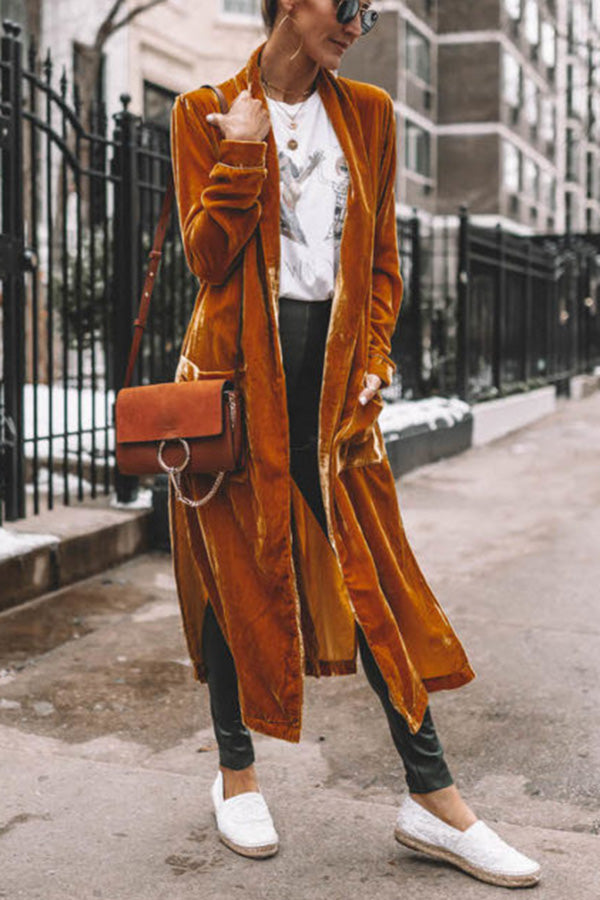 FALUVA Uzi Velvet Kimono Coat