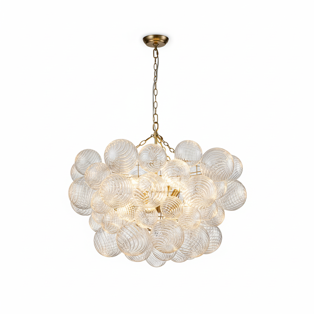 FALUVA Veda Modern Cluster Glass Globe Bubble Chandelier 8-Light