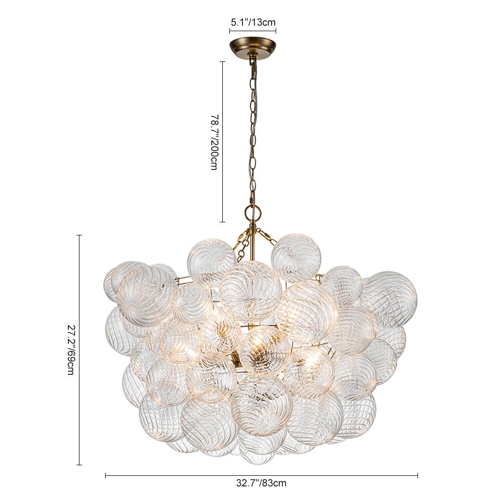 FALUVA Veda Modern Cluster Glass Globe Bubble Chandelier