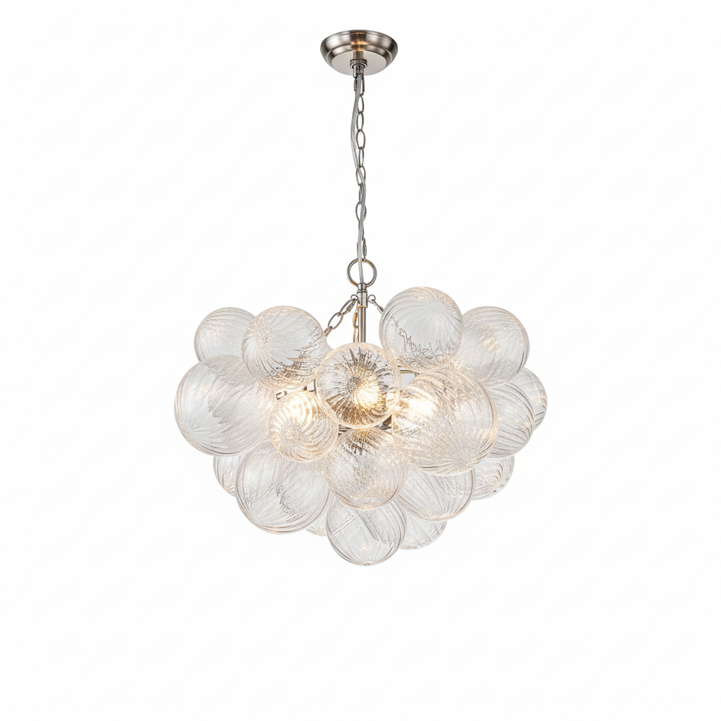 FALUVA Veda Modern Cluster Glass Globe Bubble Chandelier 3-Light