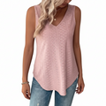 FALUVA Vel Eyelet Solid Tank Top Pink