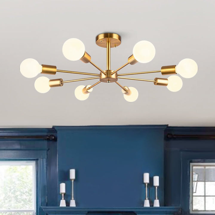 FALUVA Vera 8-Light Sputnik Semi-Flush Ceiling Light