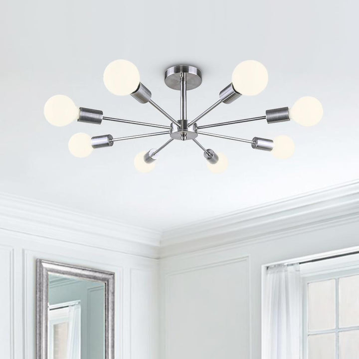 FALUVA Vera 8-Light Sputnik Semi-Flush Ceiling Light