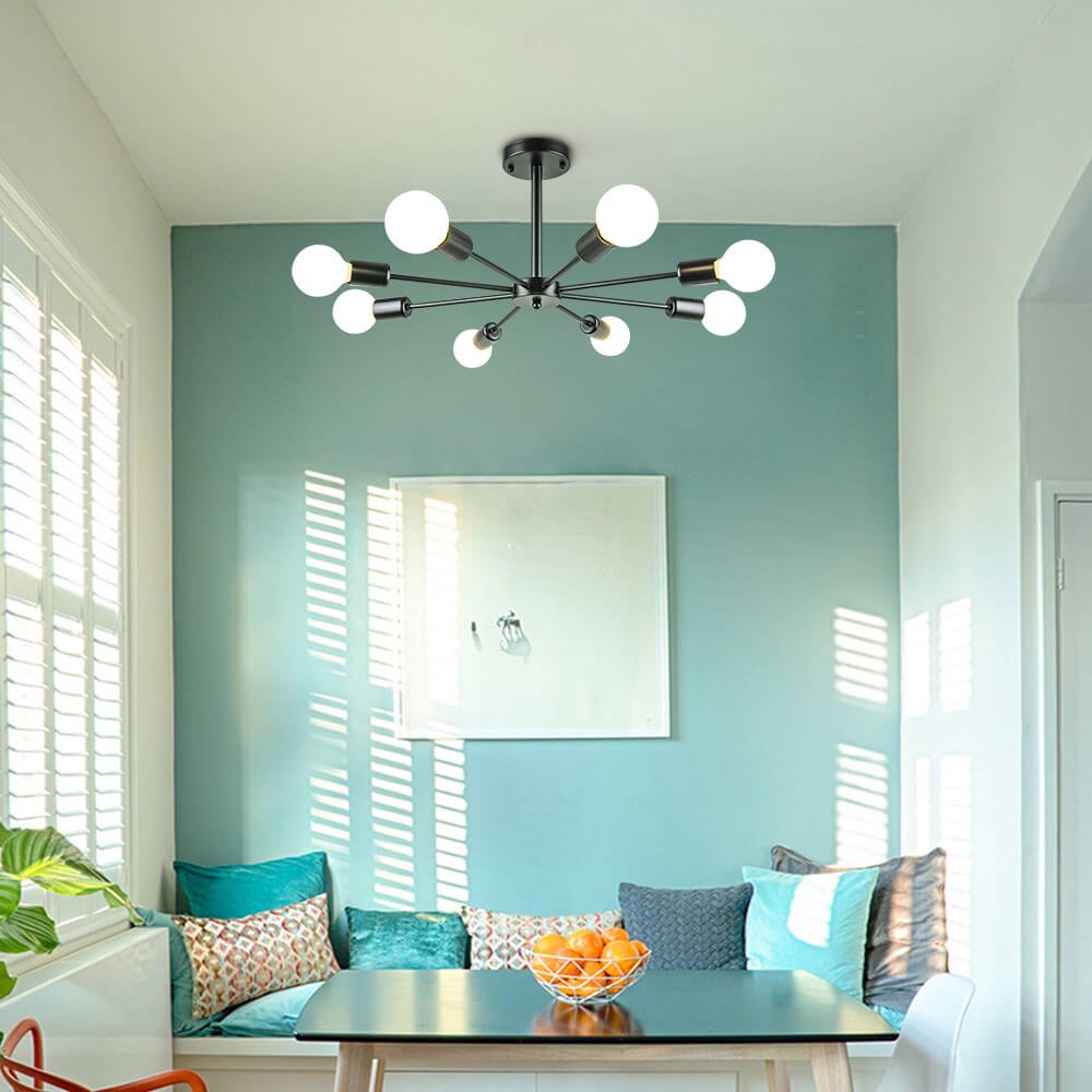 FALUVA Vera 8-Light Sputnik Semi-Flush Ceiling Light