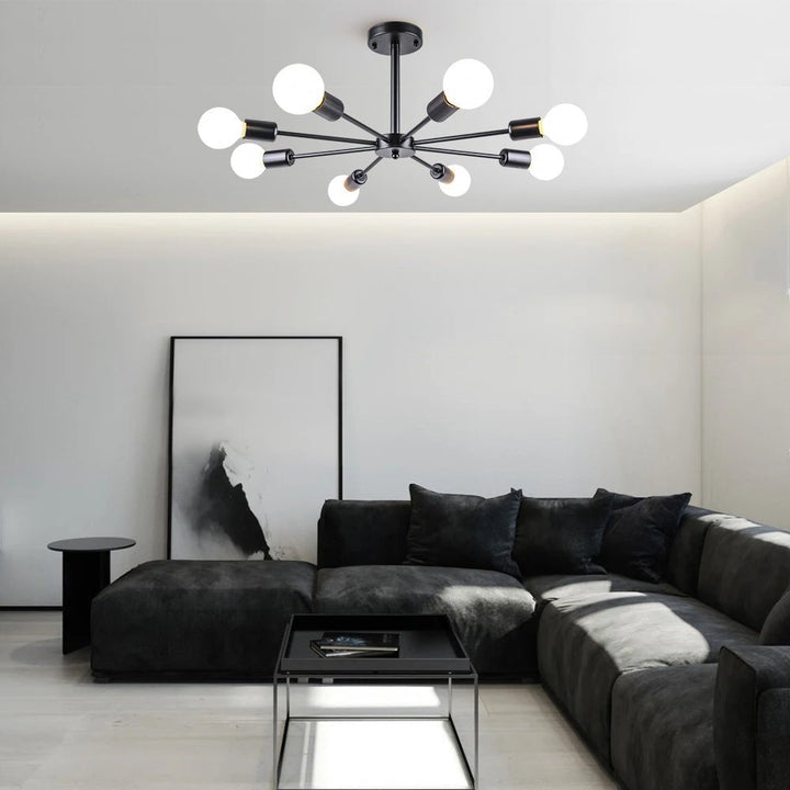 FALUVA Vera 8-Light Sputnik Semi-Flush Ceiling Light