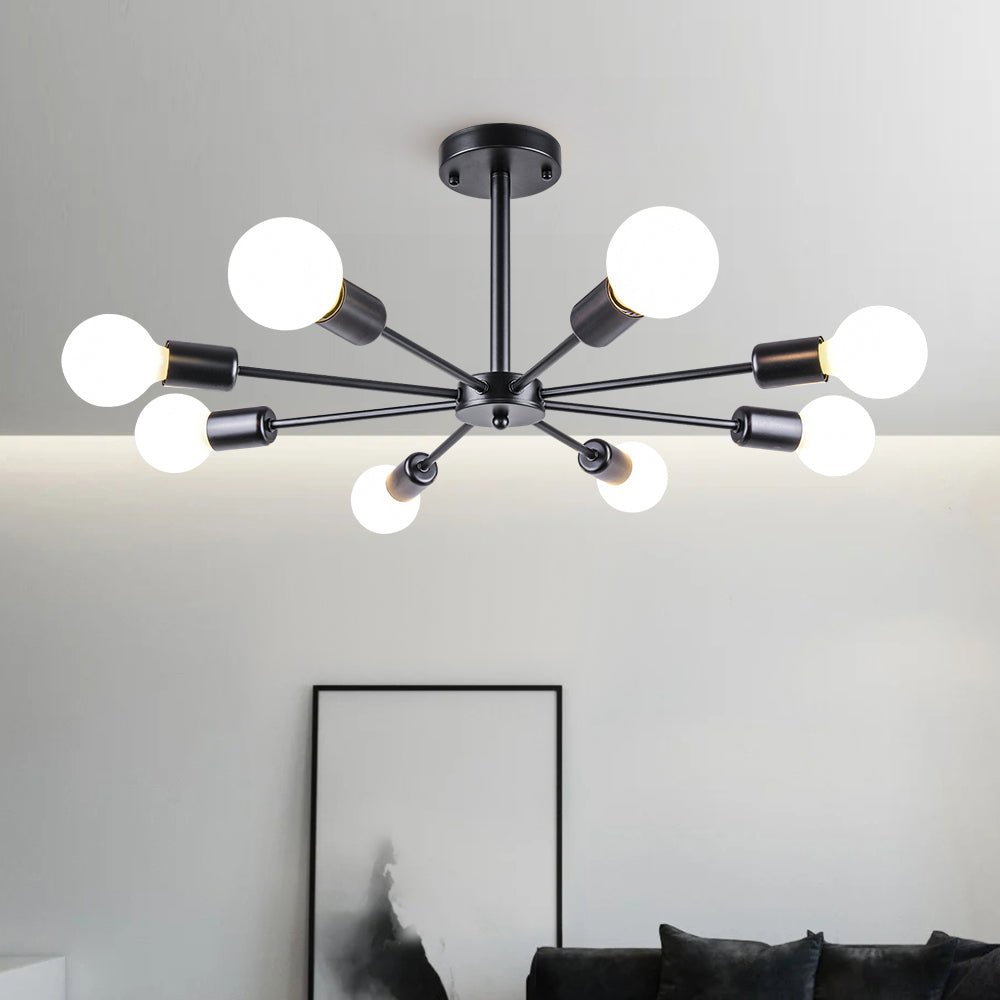 FALUVA Vera 8-Light Sputnik Semi-Flush Ceiling Light