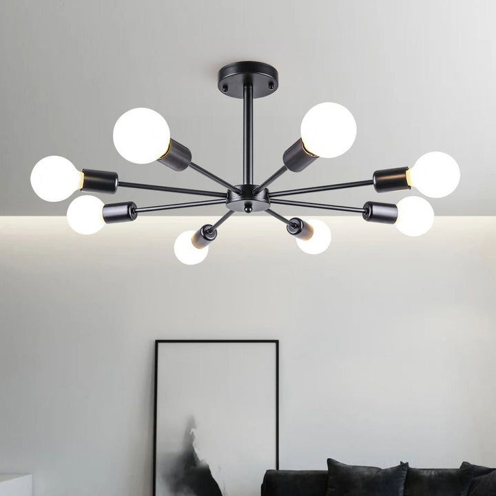 FALUVA Vera 8-Light Sputnik Semi-Flush Ceiling Light