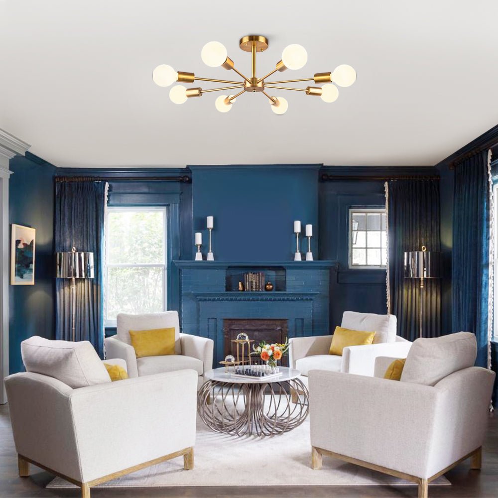 FALUVA Vera 8-Light Sputnik Semi-Flush Ceiling Light