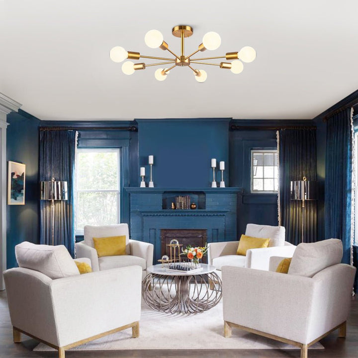 FALUVA Vera 8-Light Sputnik Semi-Flush Ceiling Light