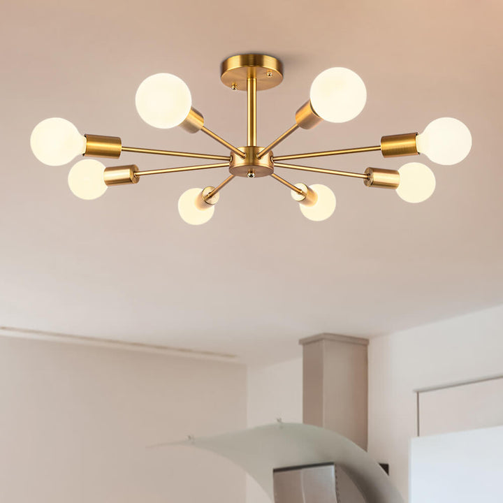 FALUVA Vera 8-Light Sputnik Semi-Flush Ceiling Light
