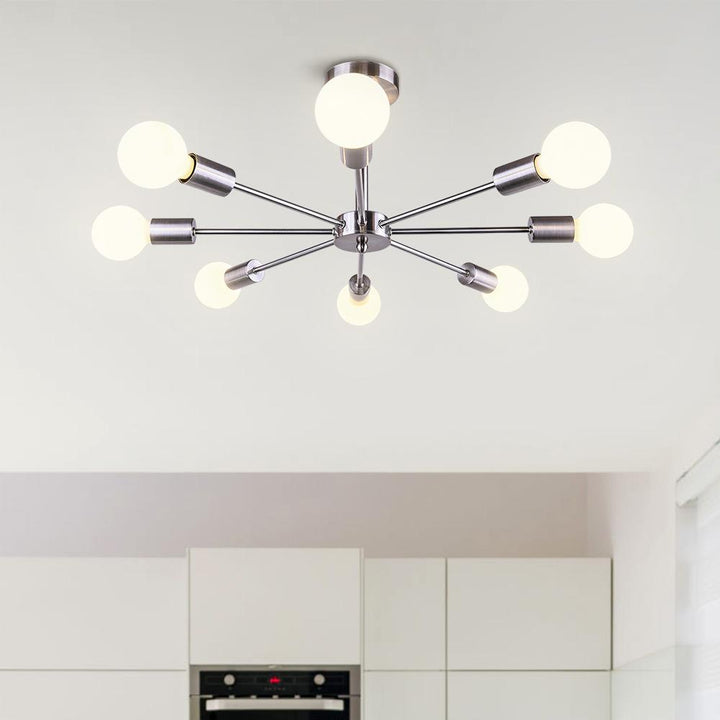 FALUVA Vera 8-Light Sputnik Semi-Flush Ceiling Light