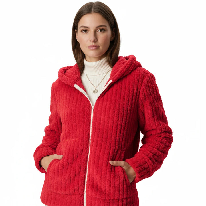 FALUVA Vivian Jacket - Chic Textured Finish Red