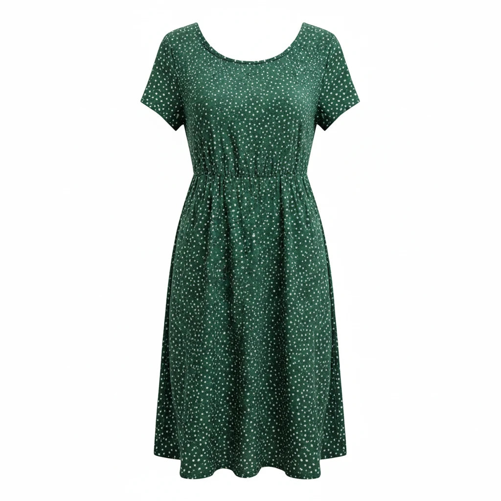 FALUVA Women's Arin Elegant Midi Dress Green