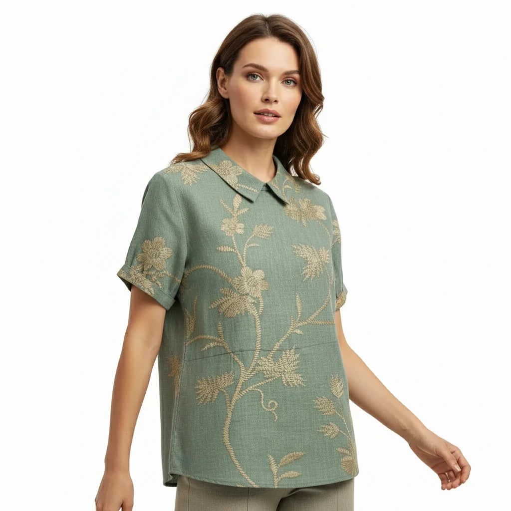FALUVA Women's Elin Vintage Floral Blouse