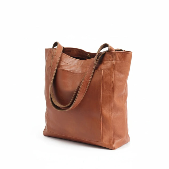 FALUVA Women's Elvi Structured Genuine Leather Shoulder Bag