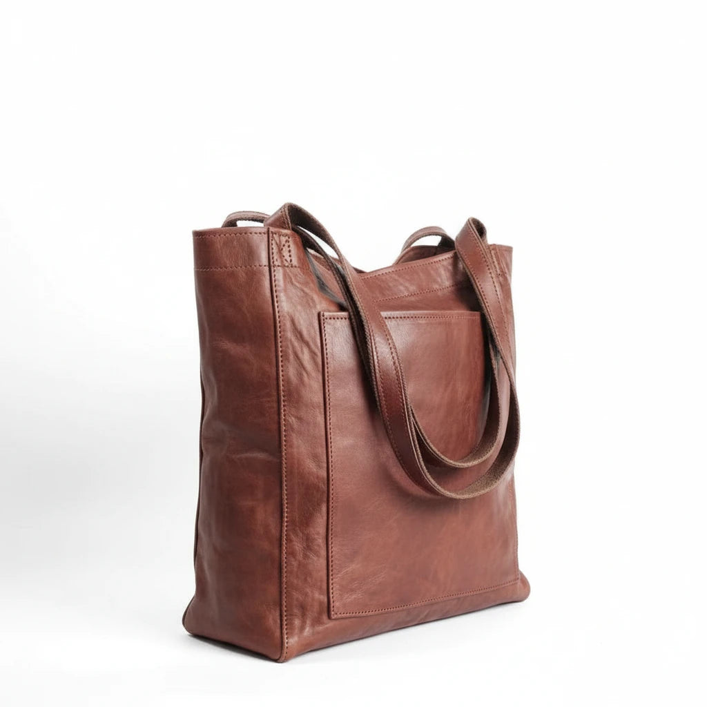 FALUVA Women's Elvi Structured Genuine Leather Shoulder Bag