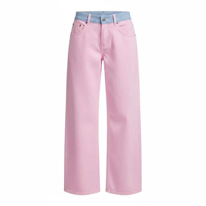 FALUVA Women's Jodie Coastal Denim Jeans Pink