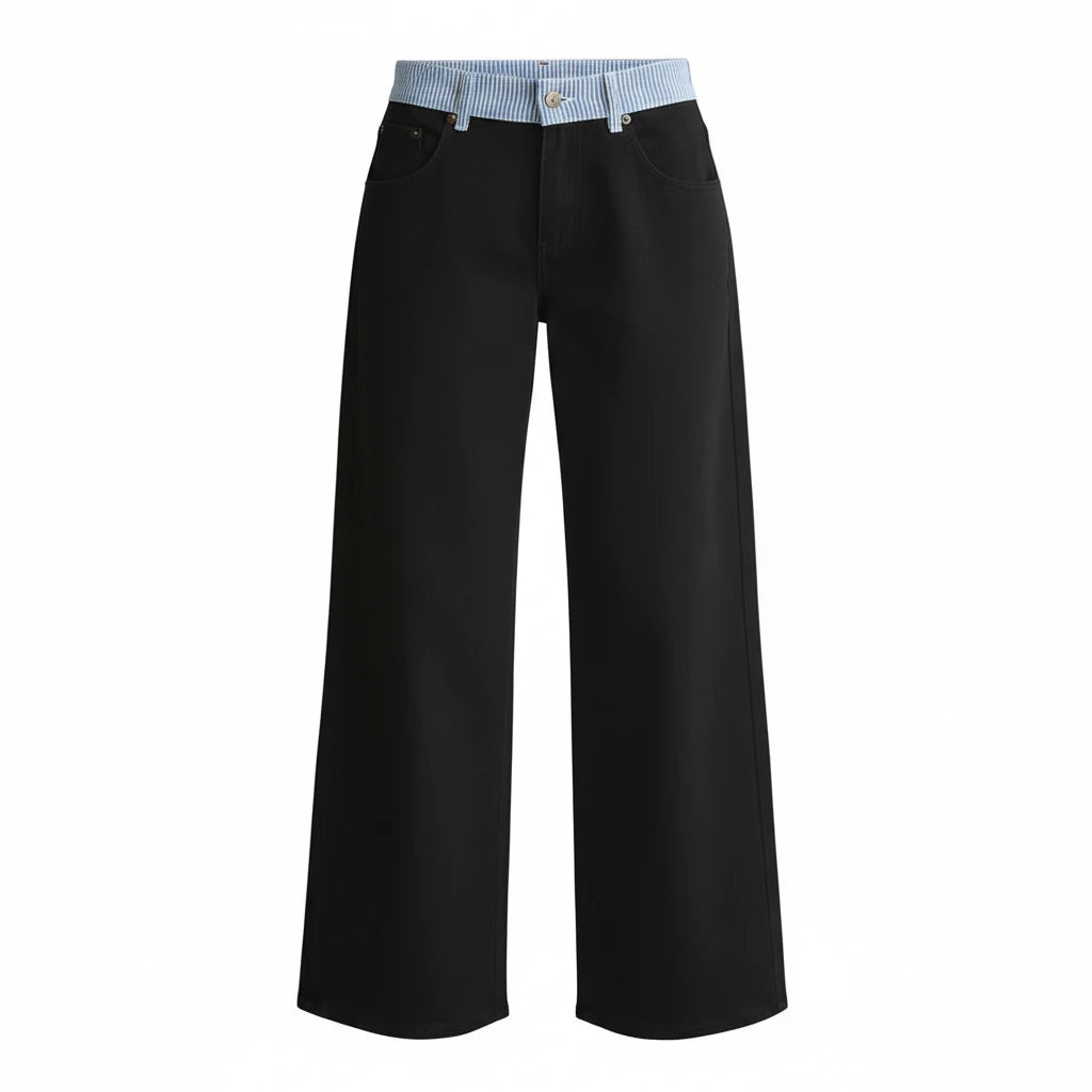 FALUVA Women's Jodie Coastal Denim Jeans Black