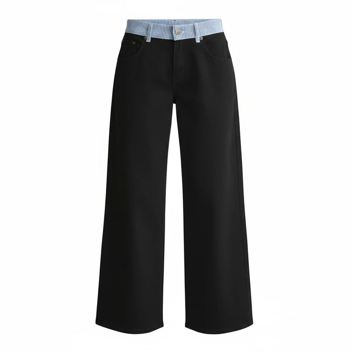 FALUVA Women's Jodie Coastal Denim Jeans Black