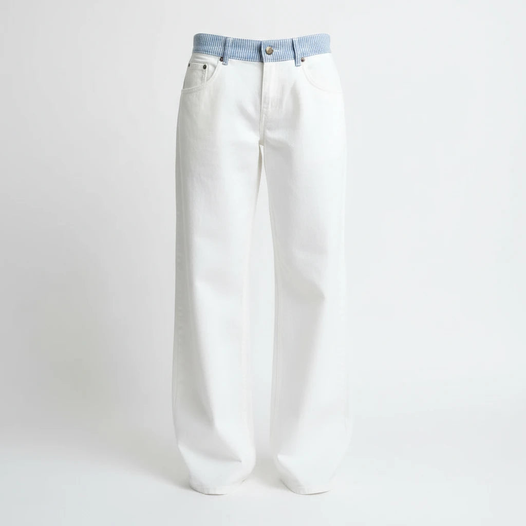 FALUVA Women's Jodie Coastal Denim Jeans White