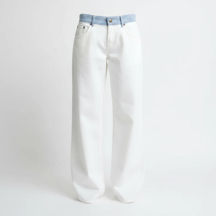 FALUVA Women's Jodie Coastal Denim Jeans White