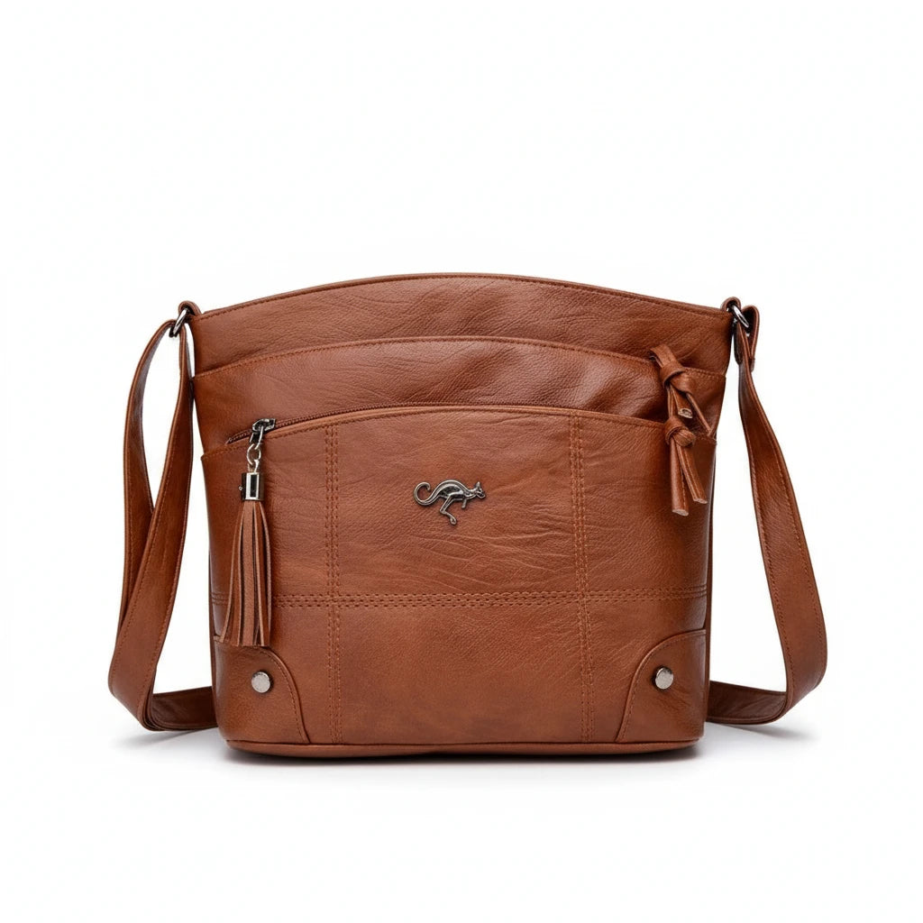 FALUVA Women's Kiva Natural Leather Bag Brown