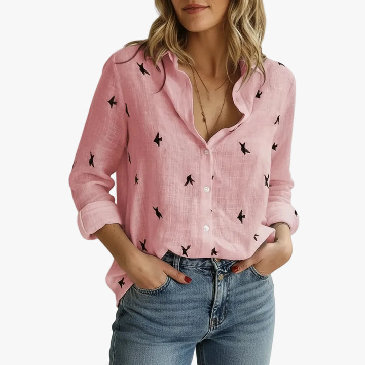 FALUVA Women's Lina Button-Front Shirt