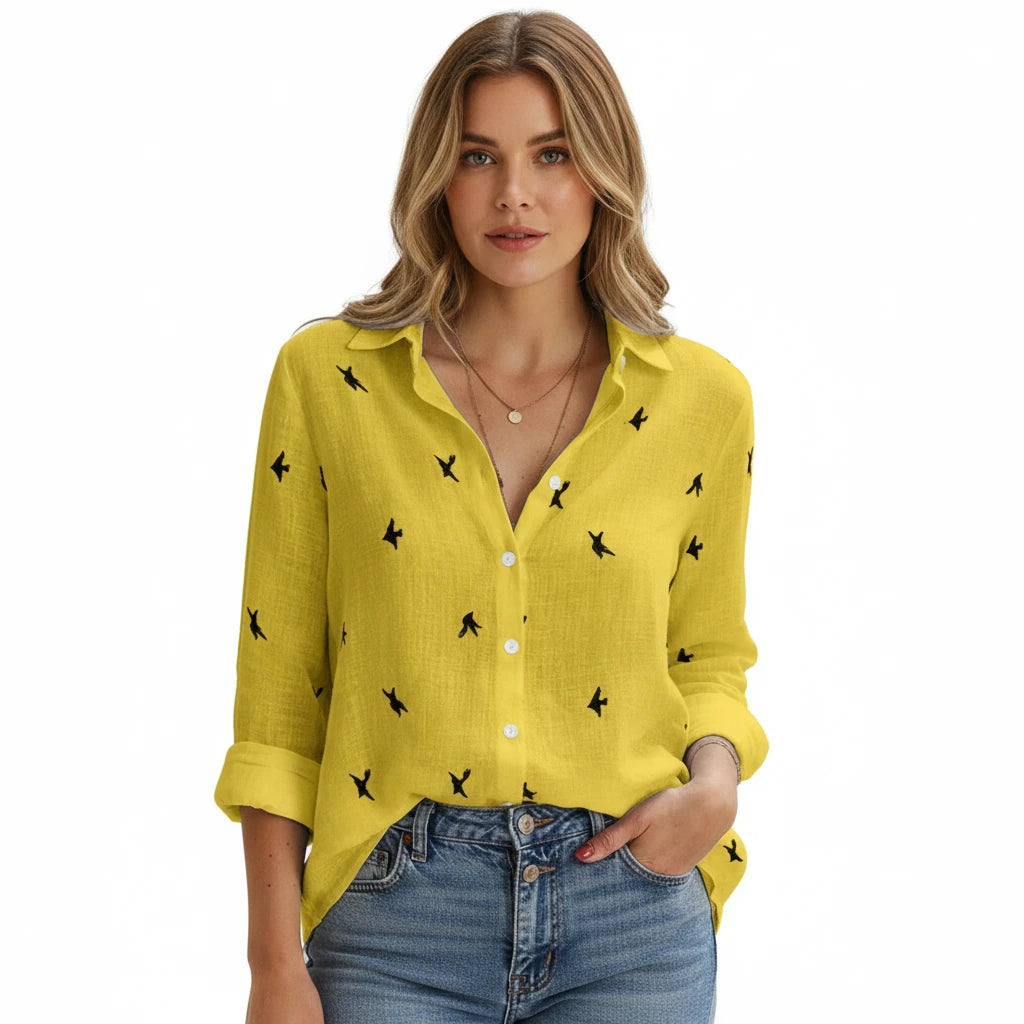 FALUVA Women's Lina Button-Front Shirt