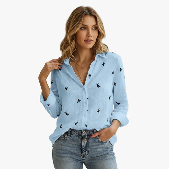 FALUVA Women's Lina Button-Front Shirt