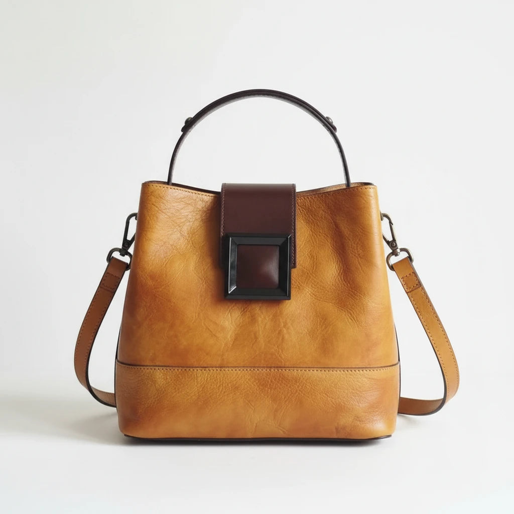 FALUVA Women's Rave Leather Shoulder Bag Brown