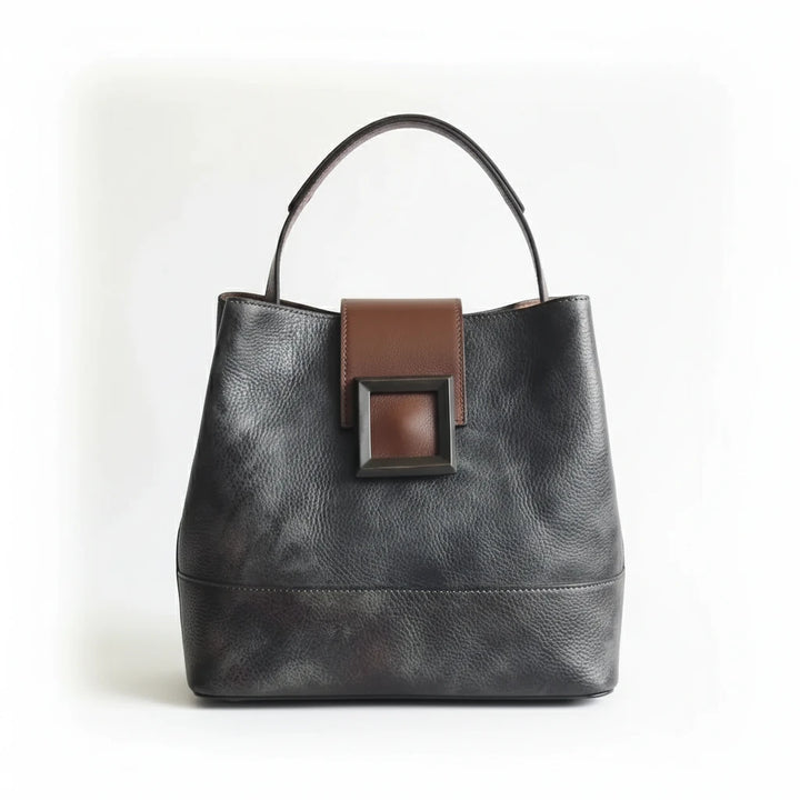 FALUVA Women's Rave Leather Shoulder Bag Black