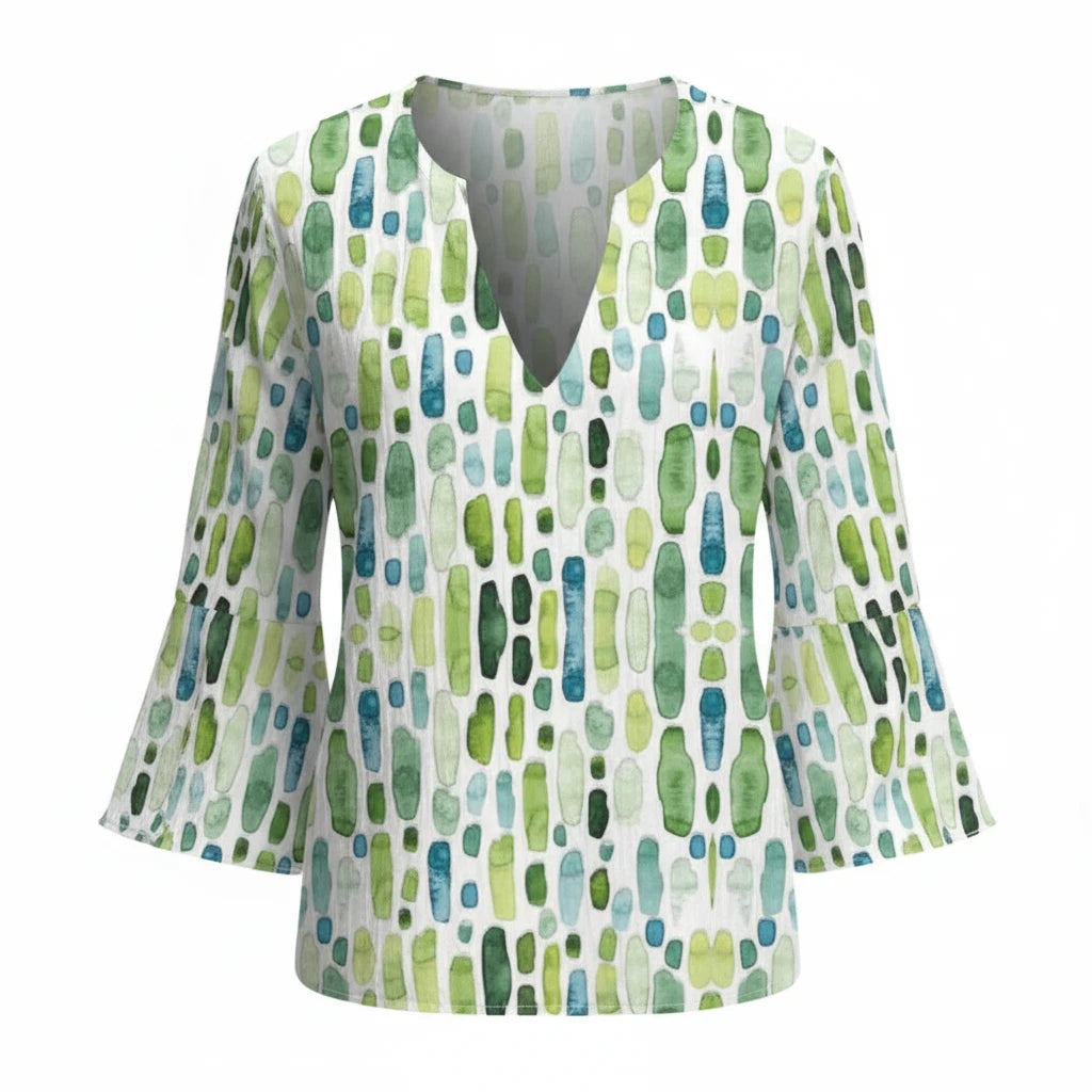 FALUVA Women's Stylish Loose Fit Top Green