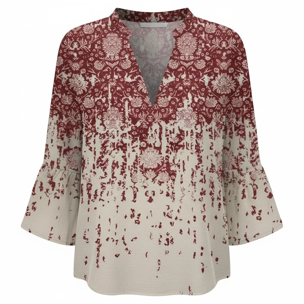 FALUVA Women's Stylish Loose Fit Top Red