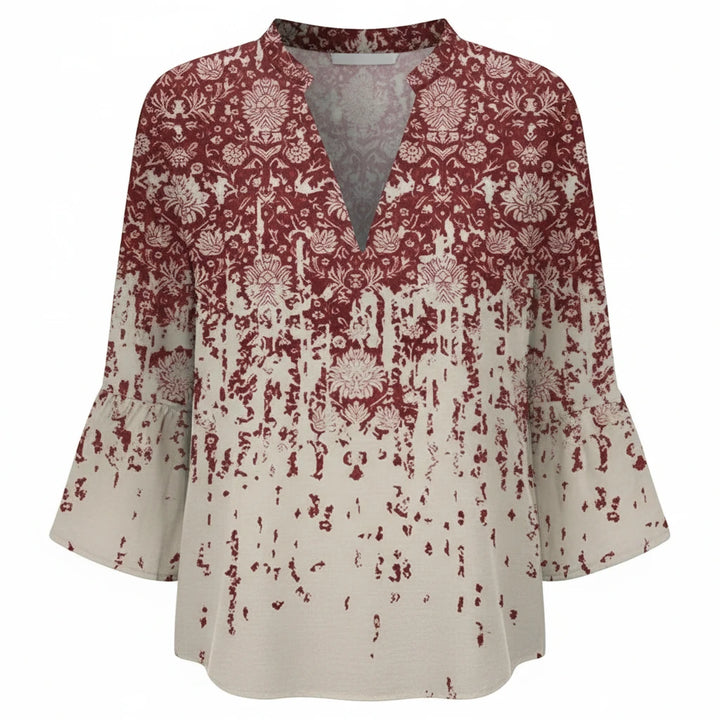 FALUVA Women's Stylish Loose Fit Top Red