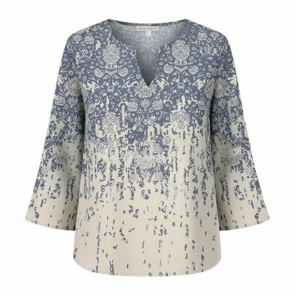 FALUVA Women's Stylish Loose Fit Top Blue