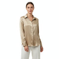 FALUVA Women's Vira Luxurious Classic Silk Blouse Green
