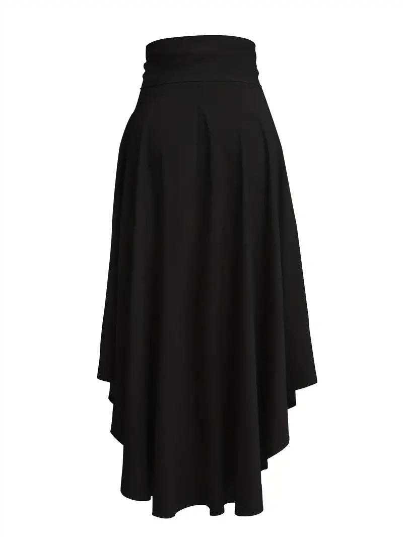 FALUVA Wren Pleated Ruffle Hem Tied Skirt