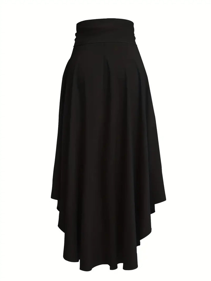 FALUVA Wren Pleated Ruffle Hem Tied Skirt