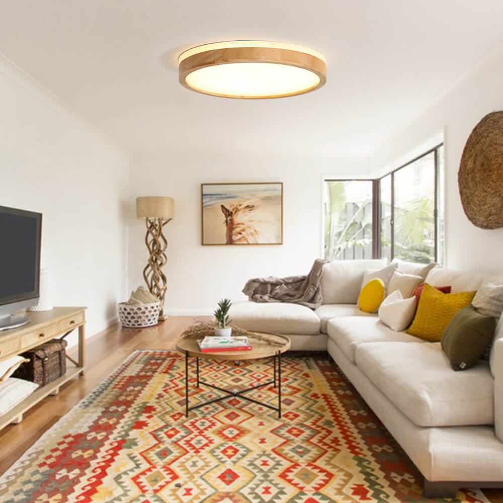 FALUVA Yield LED Flush Mount Light - Scandinavian Wood