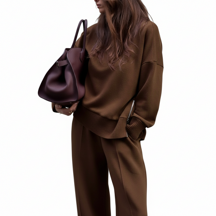 FALUVA Zyla Midi Shirt Dress Brown