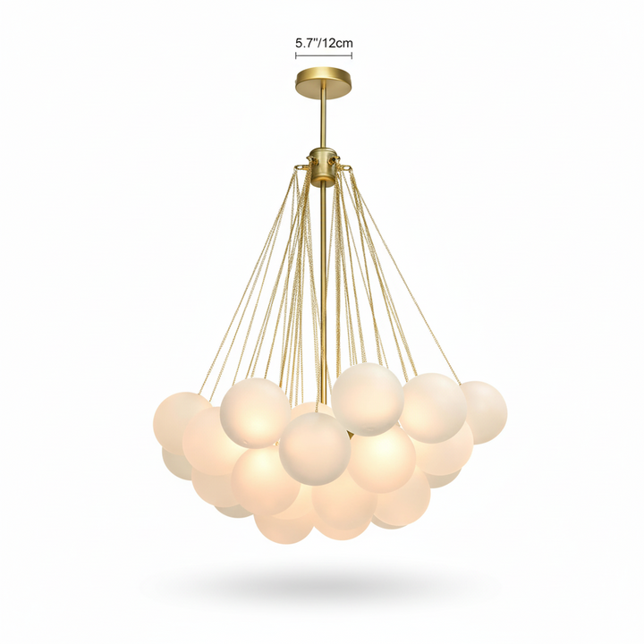 FALUVA Veda Glass Bubble Chandelier 37 Bubbles Gold