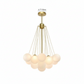 FALUVA Veda Glass Bubble Chandelier 19 Bubbles Gold