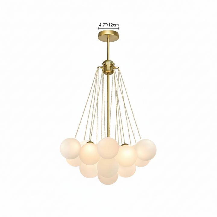 FALUVA Veda Glass Bubble Chandelier 19 Bubbles Gold
