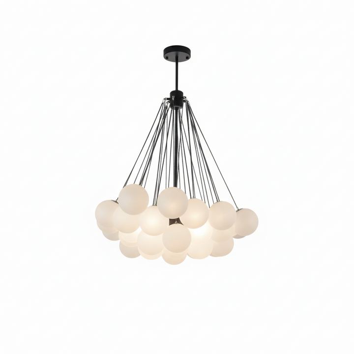 FALUVA Veda Glass Bubble Chandelier 37 Bubbles Black